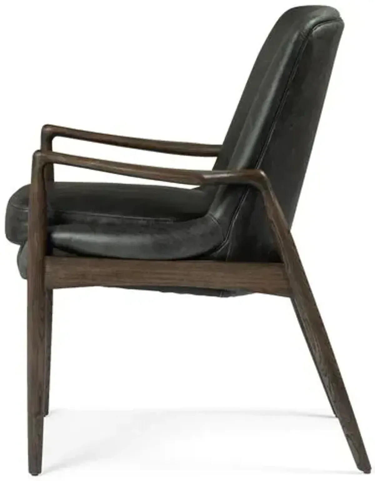 Lauren Arm Chair - Smoke Leather - Black