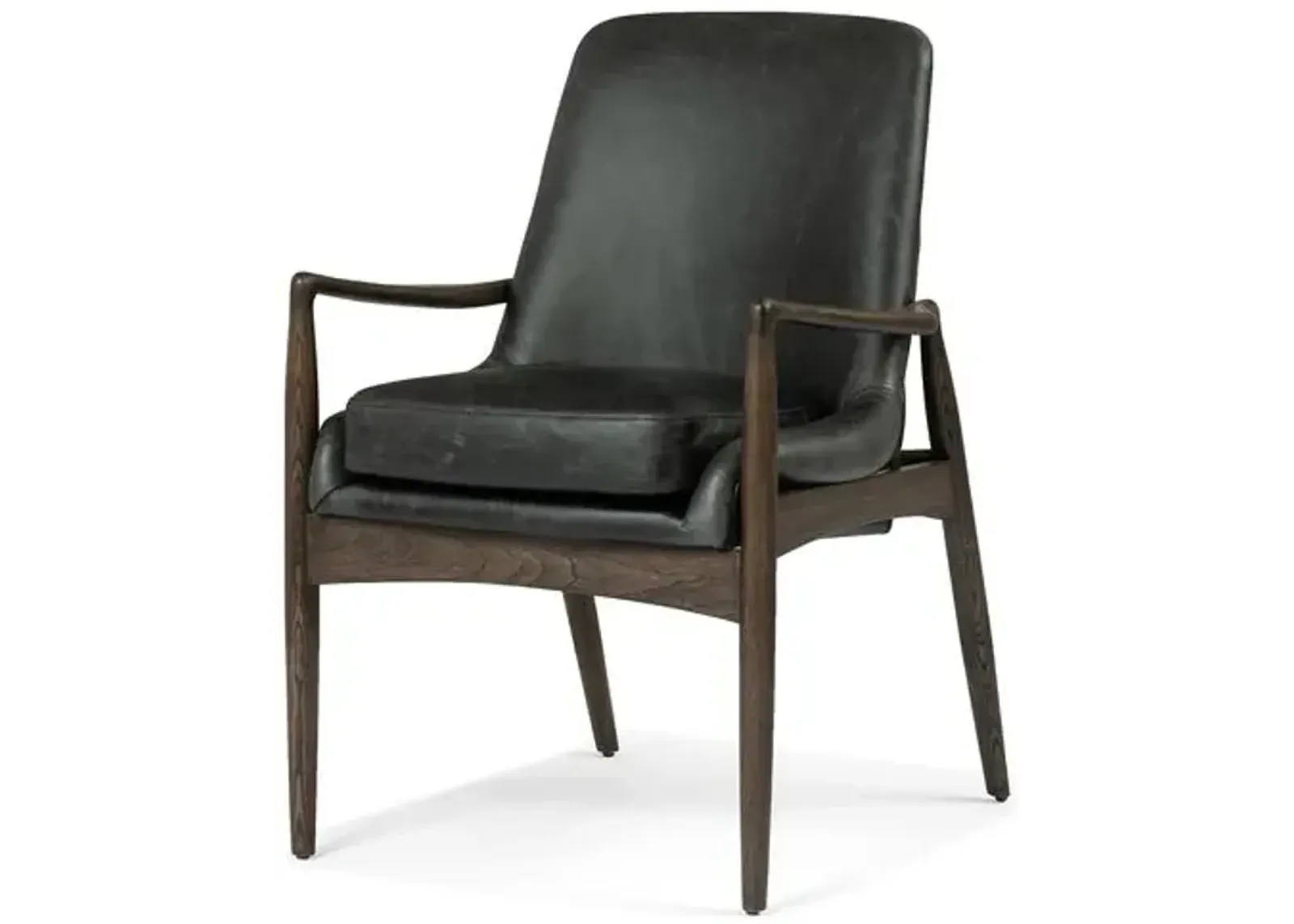 Lauren Arm Chair - Smoke Leather - Black