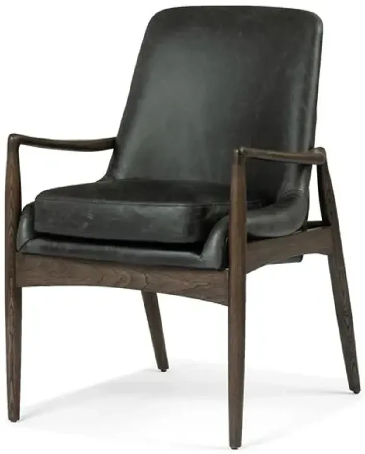 Lauren Arm Chair - Smoke Leather - Black