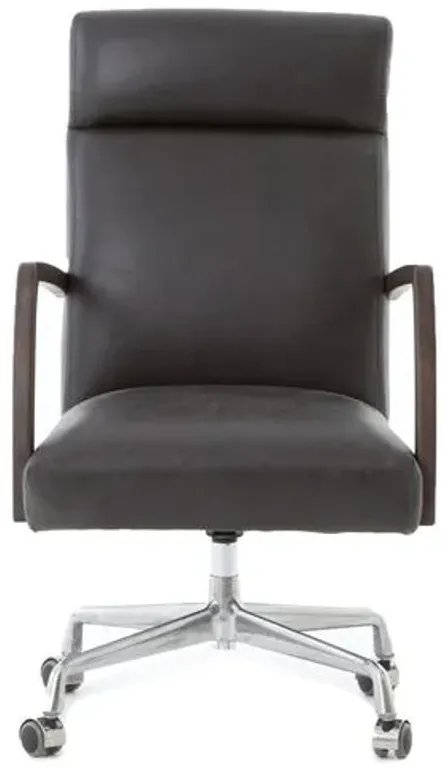 Cullen Desk Chair - Sapphire Leather - Black