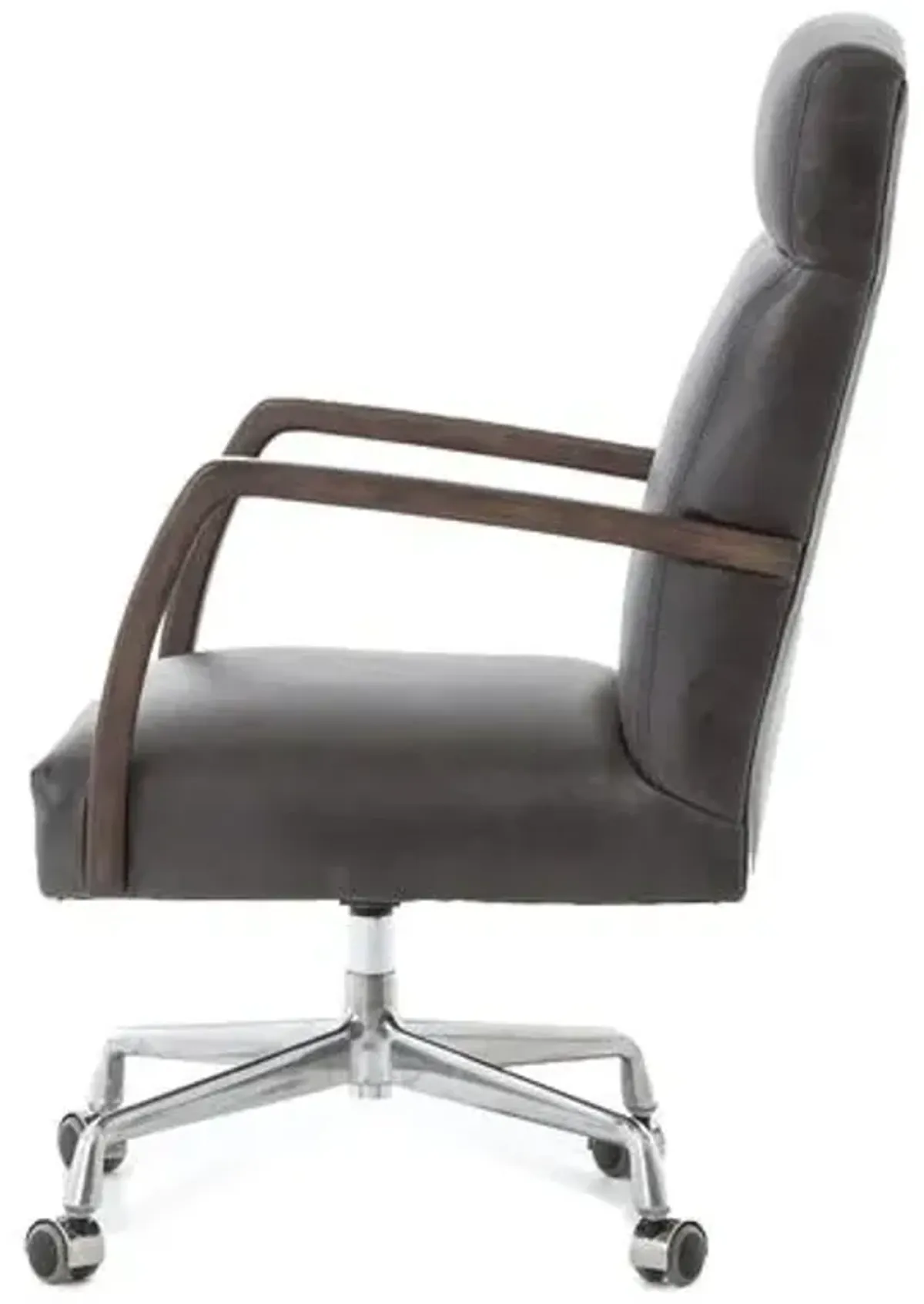 Cullen Desk Chair - Sapphire Leather - Black