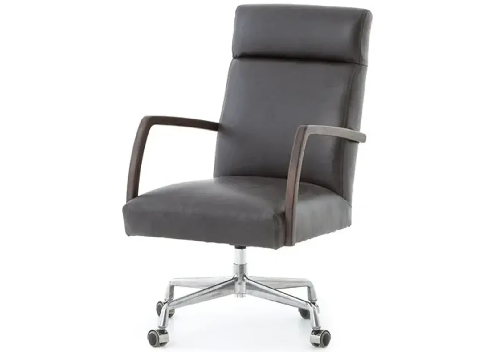 Cullen Desk Chair - Sapphire Leather - Black