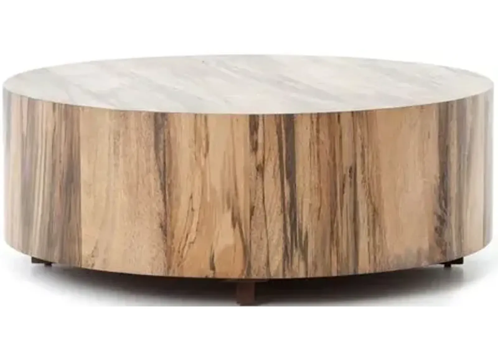 Bryn Round Coffee Table - Spalted Primavera - Brown