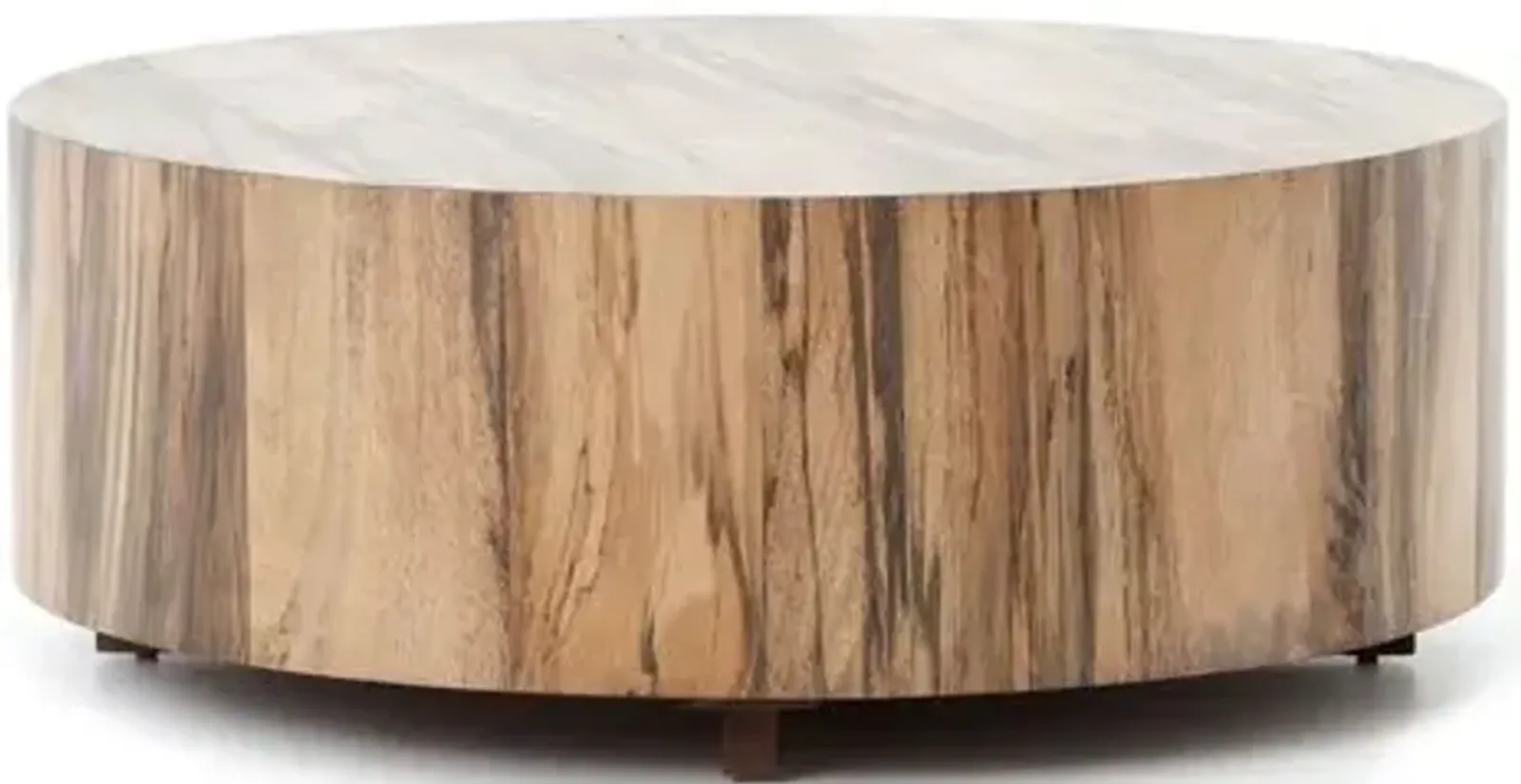 Bryn Round Coffee Table - Spalted Primavera - Brown