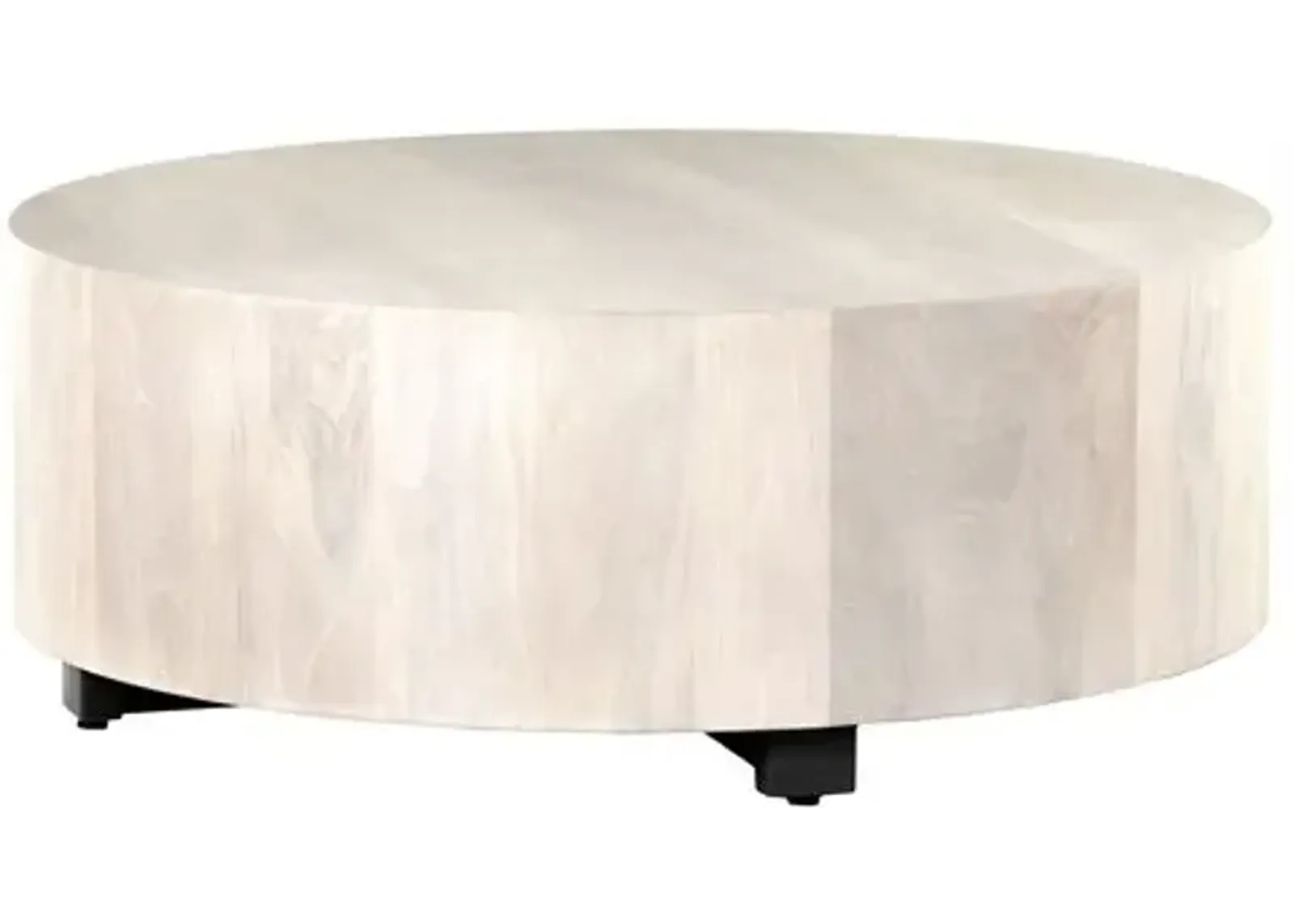 Bryn Round Coffee Table - Ashen Walnut - Beige