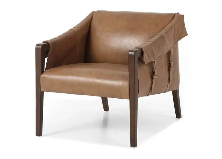 Colby Accent Chair - Almond Leather, Comfortable, Durable