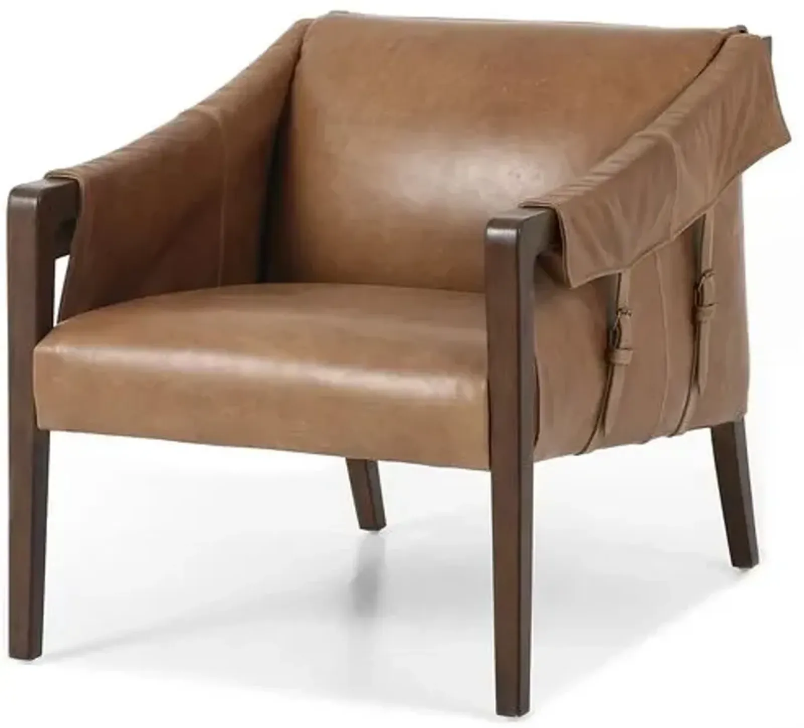 Colby Accent Chair - Almond Leather, Comfortable, Durable