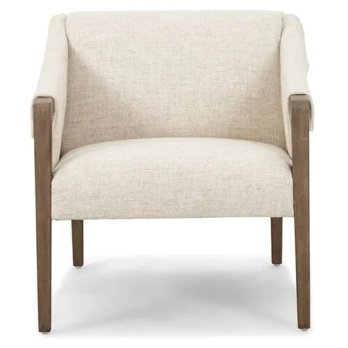 Colby Accent Chair - Distressed Natural - Beige, Comfortable, Durable