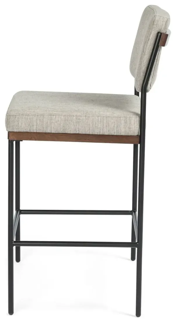 Catania Bar Stool, Midnight Iron/Flannel