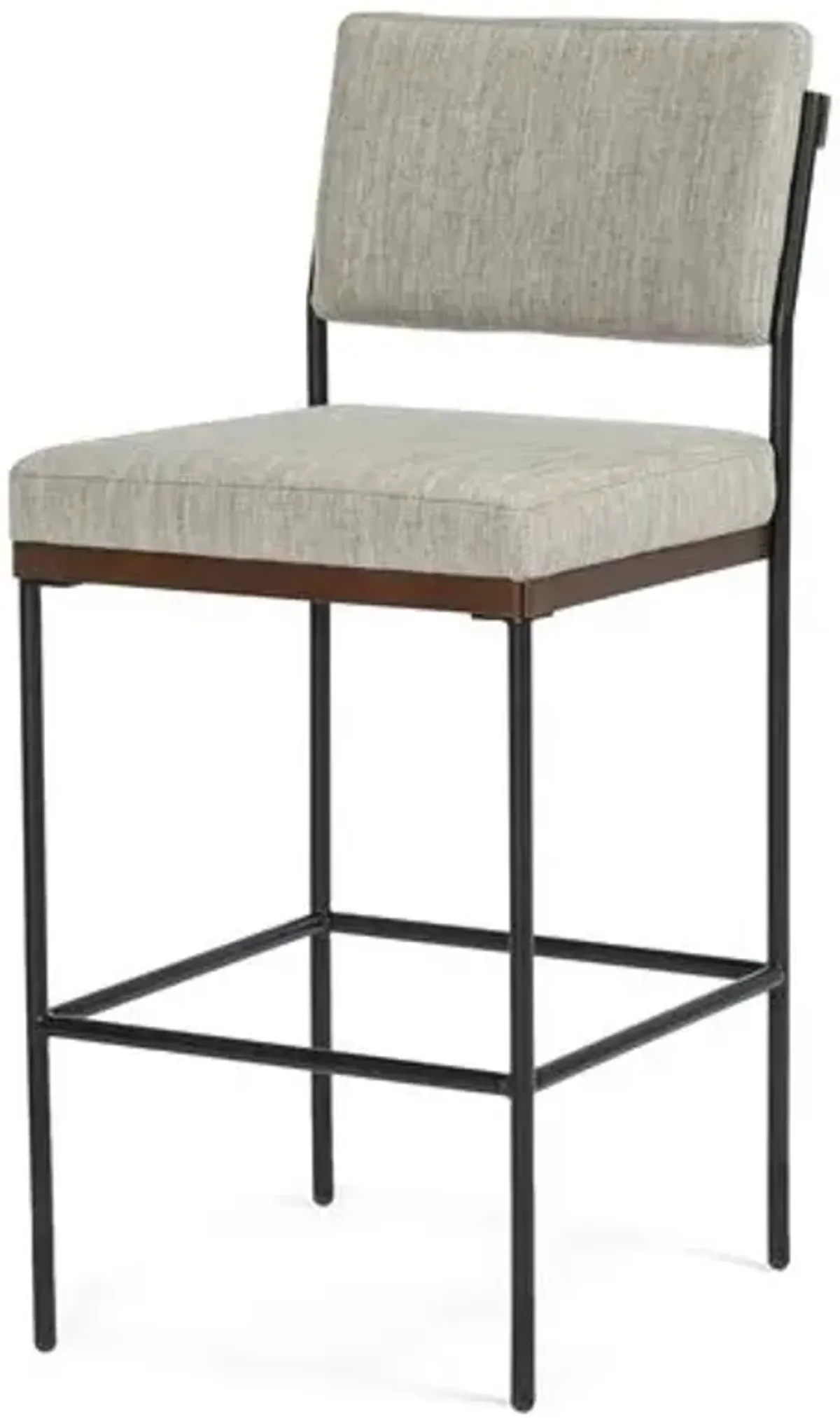 Sierra Bar Stool - Midnight Iron/Flannel - Gray