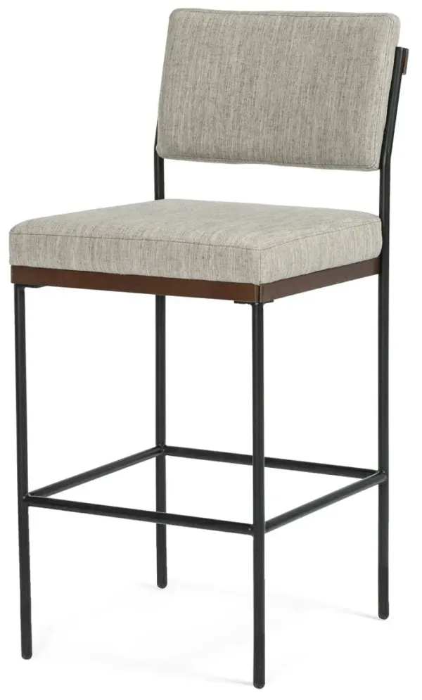 Catania Bar Stool, Midnight Iron/Flannel