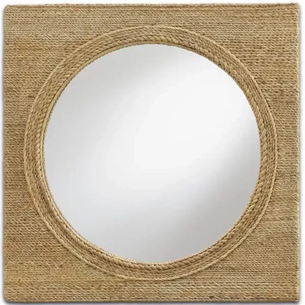 Tisbury Small Rope Mirror - Natural - Currey & Company