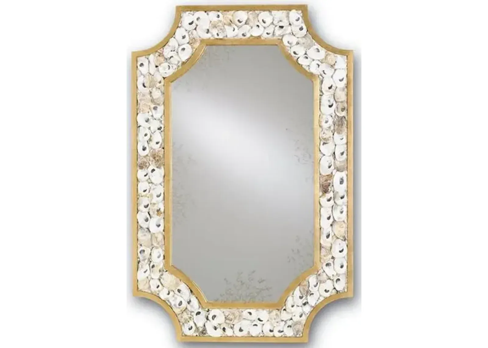 Margate Oyster Shell Mirror - Gold - Currey & Company