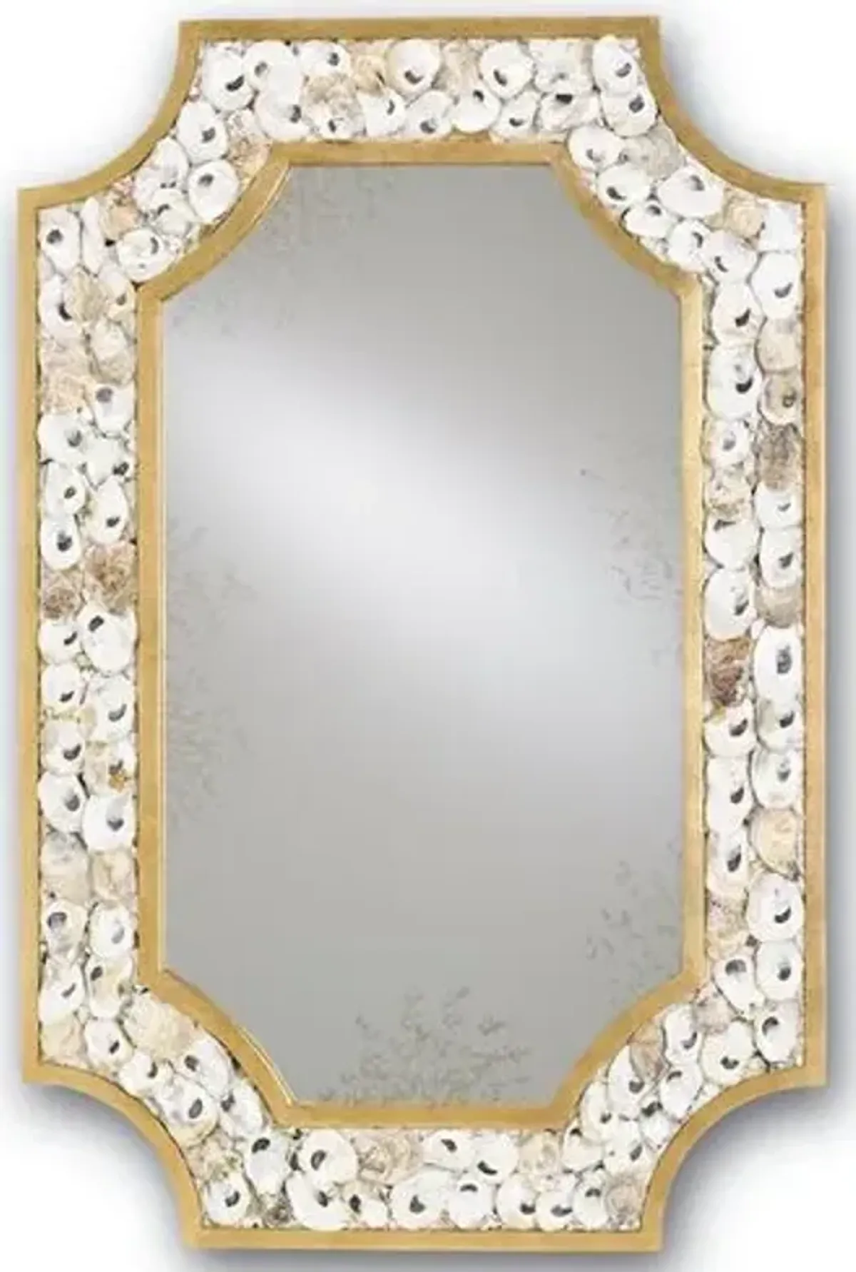 Margate Oyster Shell Mirror - Gold - Currey & Company