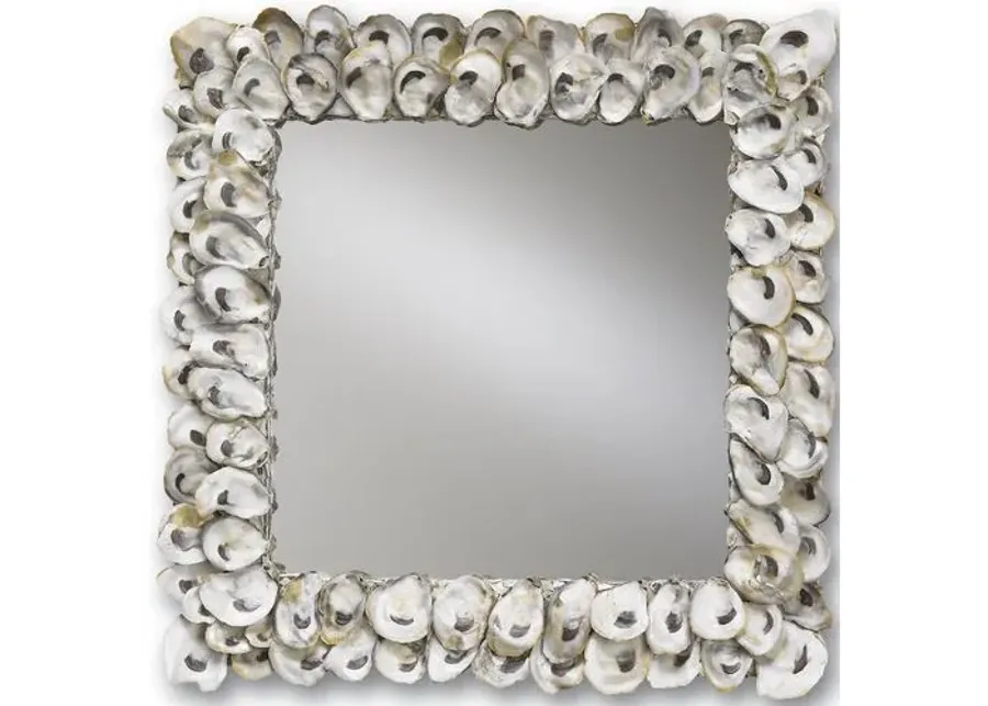 Oyster Shell Mirror - Natural - Currey & Company - Beige