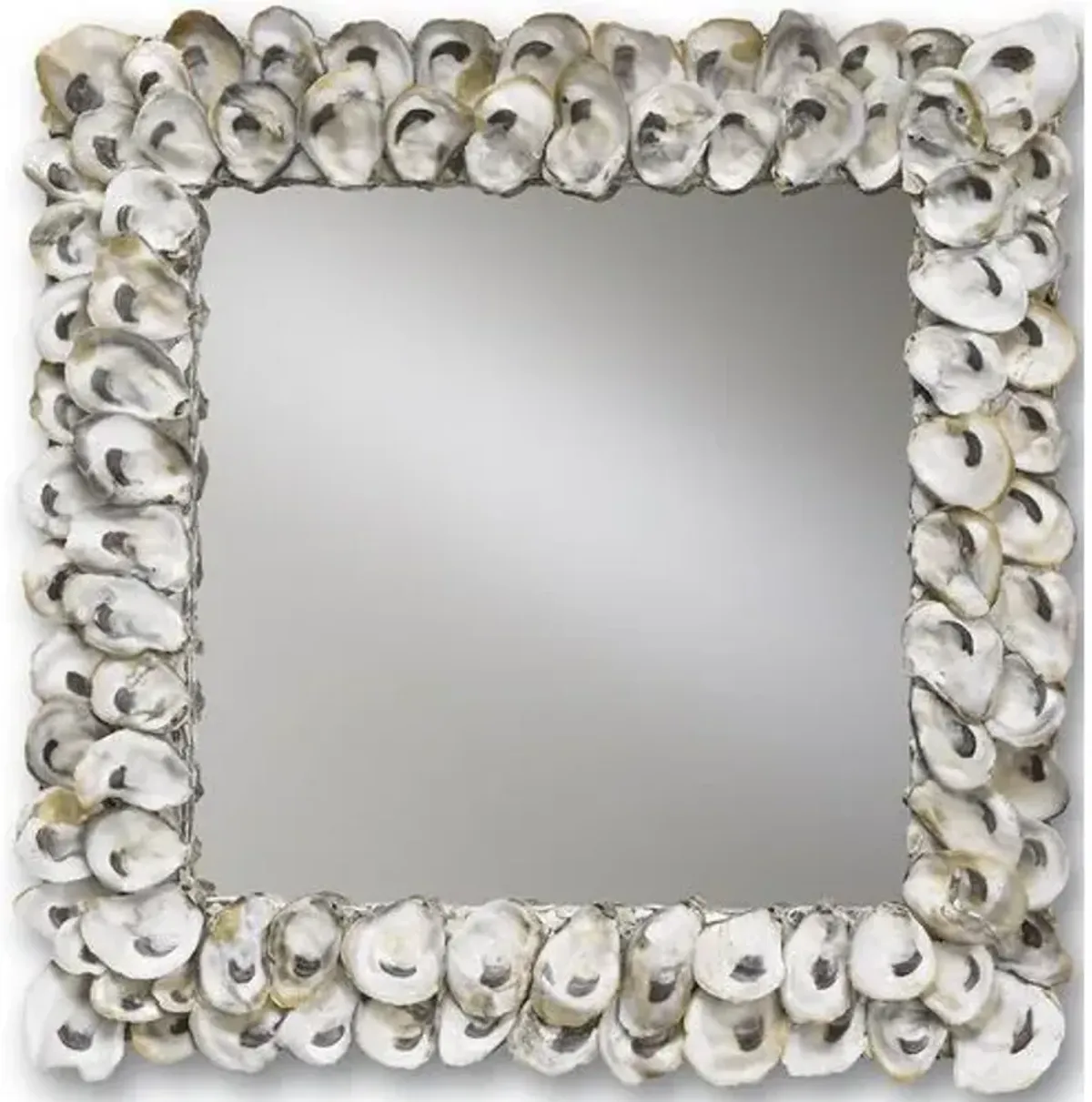 Oyster Shell Mirror - Natural - Currey & Company - Beige