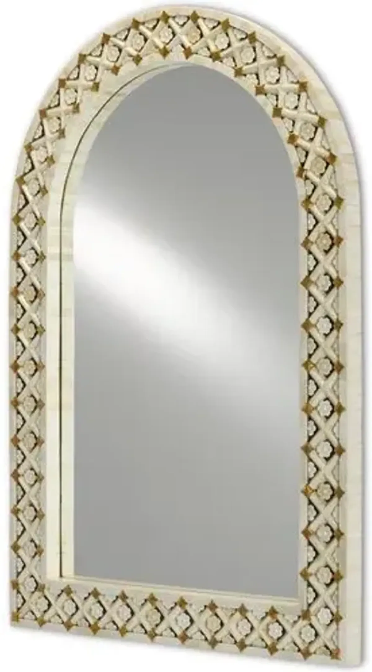 Ellaria Bone Wall Mirror - Natural - Currey & Company - Handcrafted