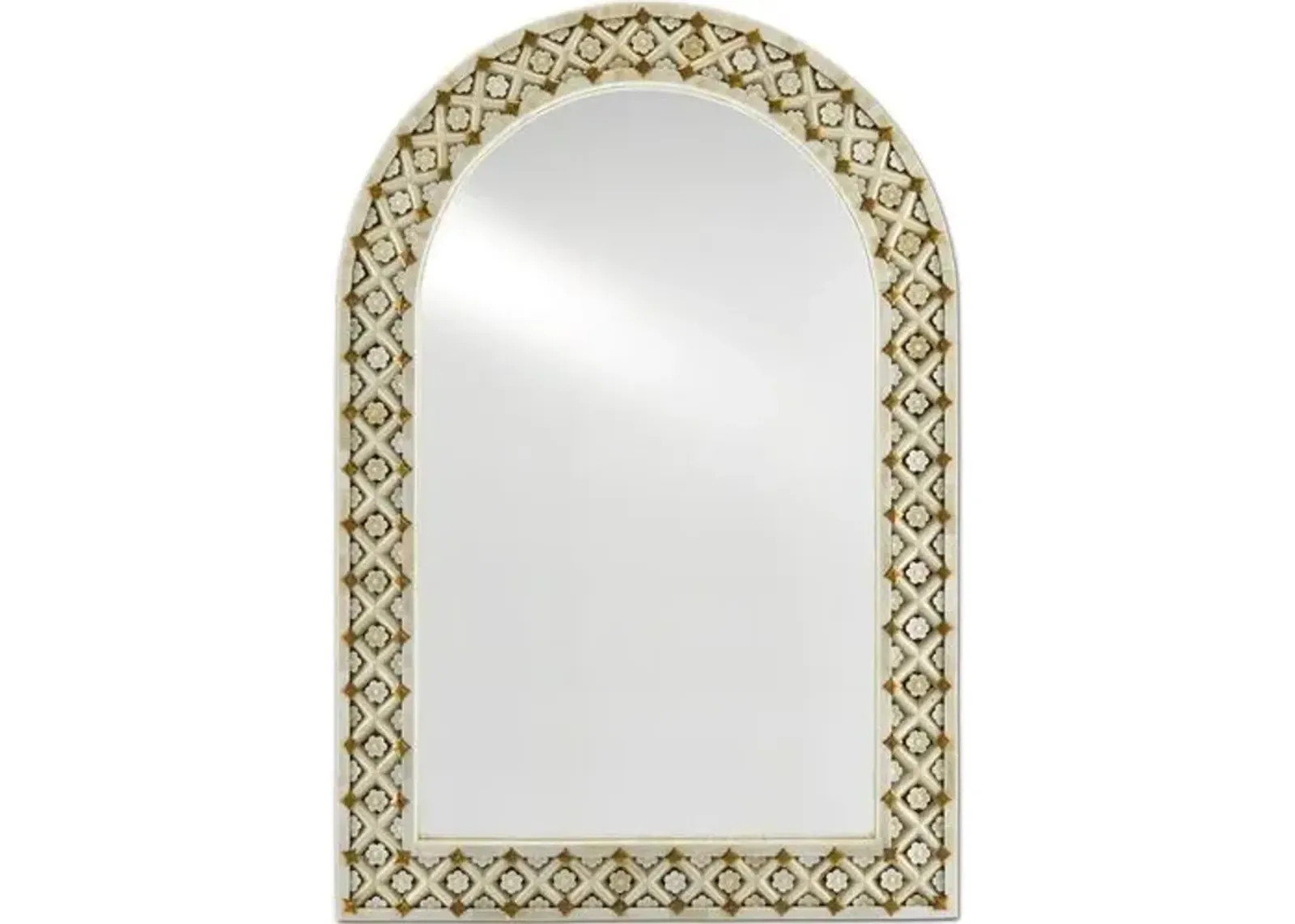 Ellaria Bone Wall Mirror - Natural - Currey & Company - Handcrafted