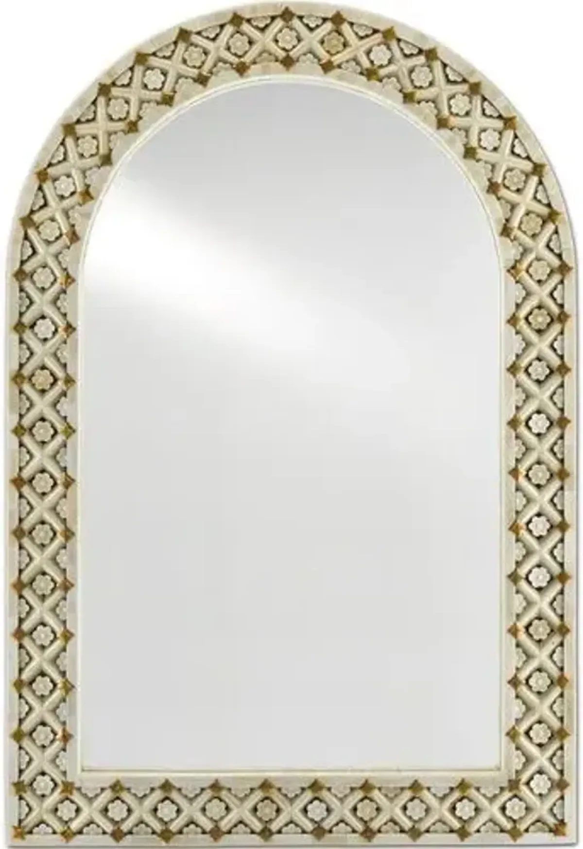 Ellaria Bone Wall Mirror - Natural - Currey & Company - Handcrafted