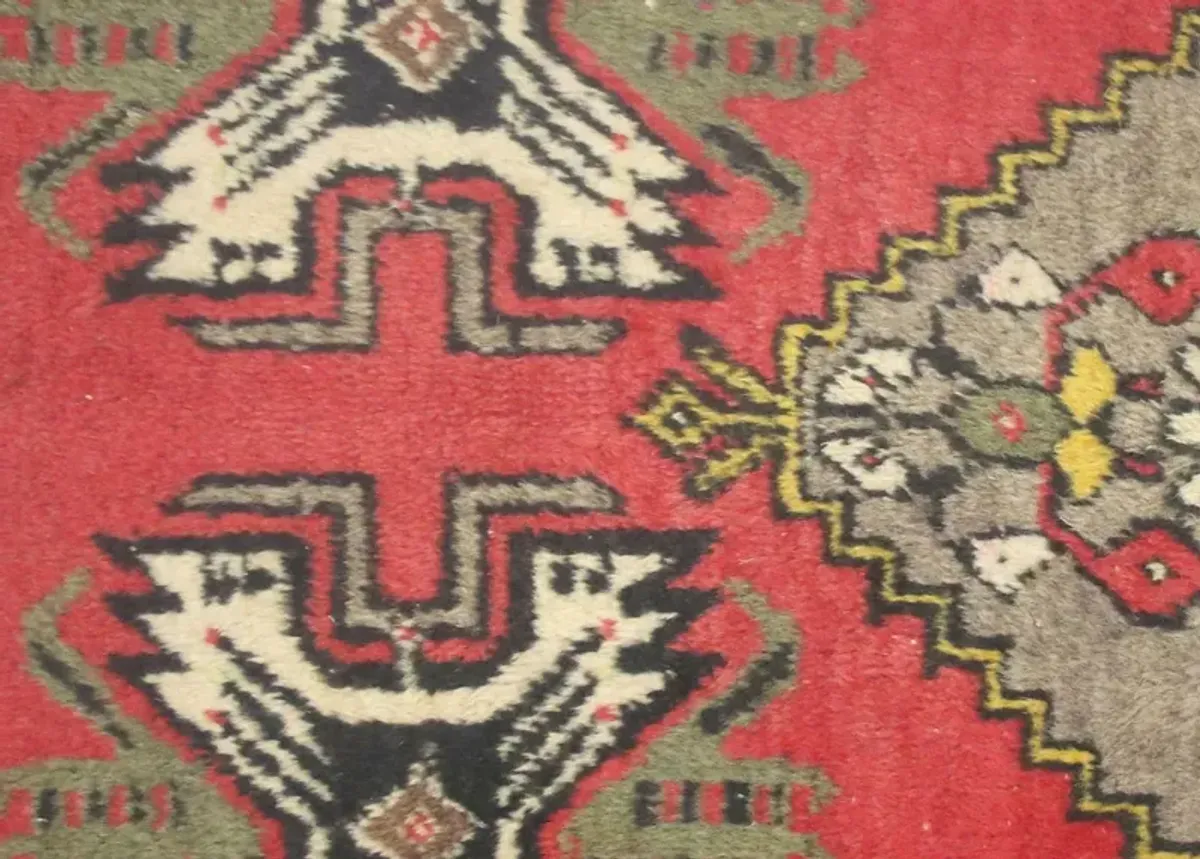 1960s Turkish Oushak Yastic - 1'8" x3'6" - Nalbandian - Red