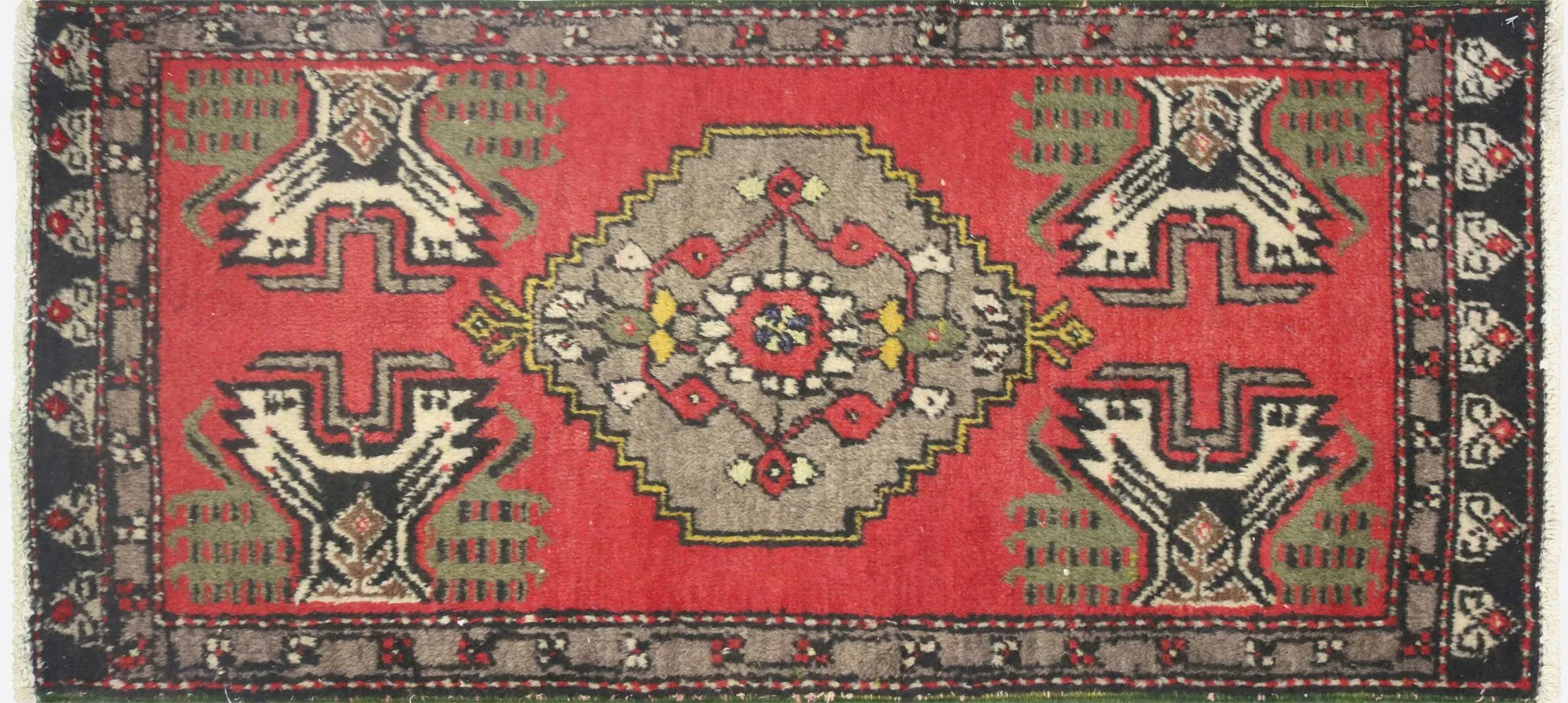 1960s Turkish Oushak Yastic - 1'8" x3'6" - Nalbandian - Red