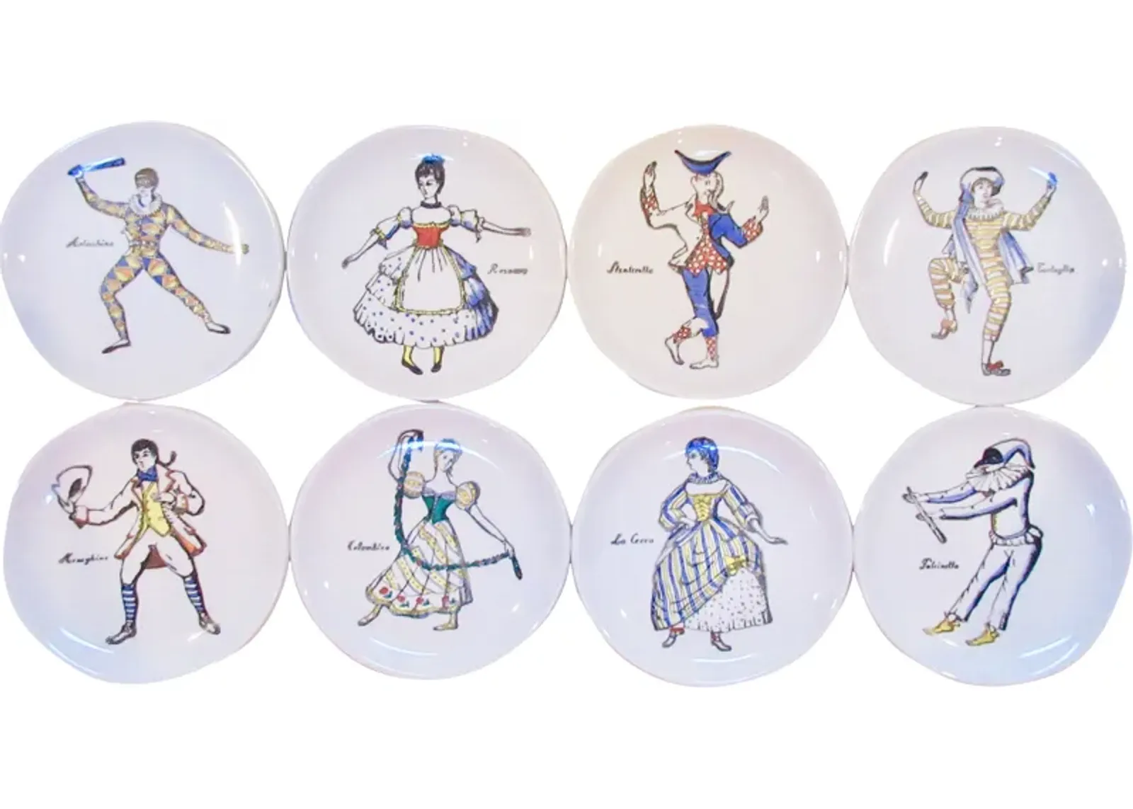 Fornasetti Masquerade Coasters w/Box Set of 8 - The Emporium Ltd. - White