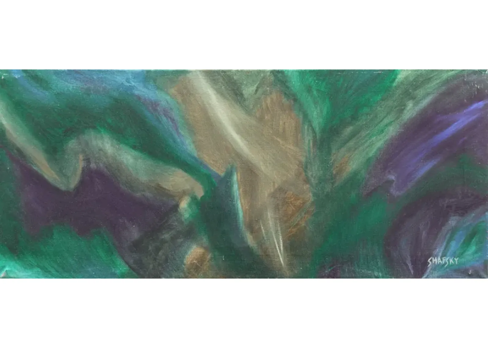 Purple & Jade Abstract by Nancy Shafsky - McNaught Fine Art - blue