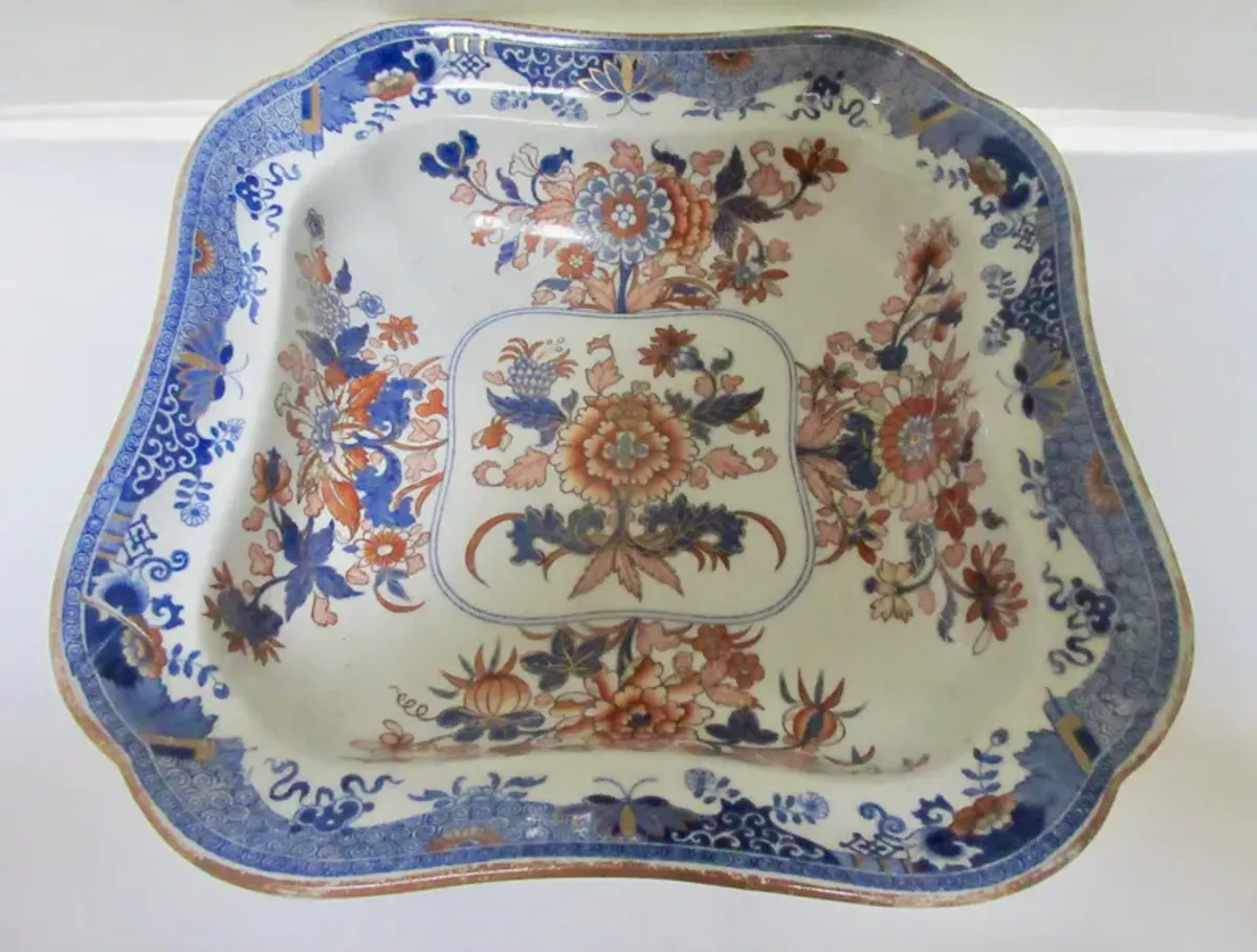 Early 1800s Spode English Serving Bowl - The Emporium Ltd. - Blue