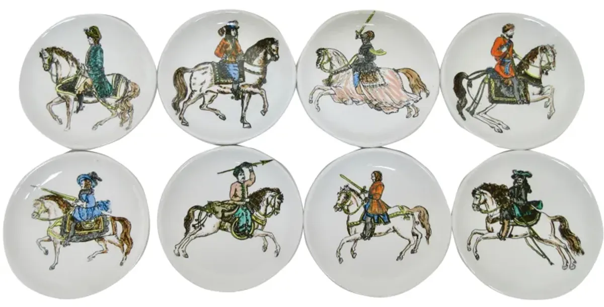 Fornasetti-Style MCM Italian Coasters - The Emporium Ltd. - White