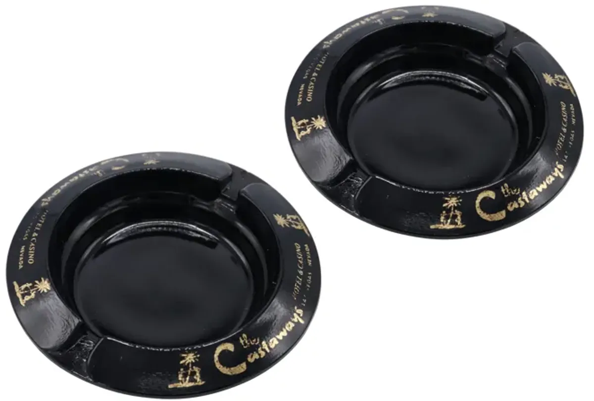 Castaways Hotel Ashtrays - a Pair - Interesting Things - Black