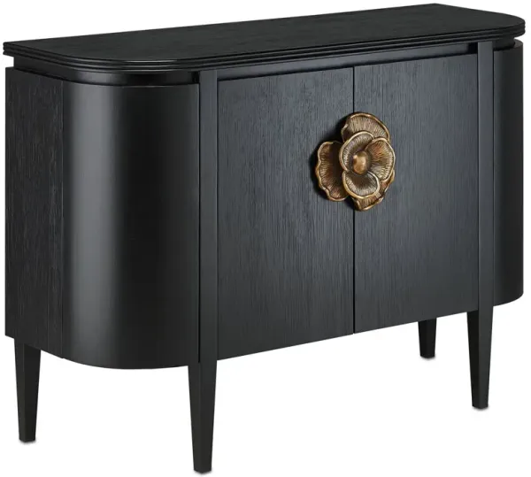 Briallen Demilune Cabinet, Caviar Black/Antique Brass