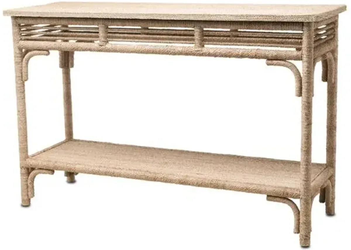 Olisa Rope Console Table - Natural - Currey & Company - Brown