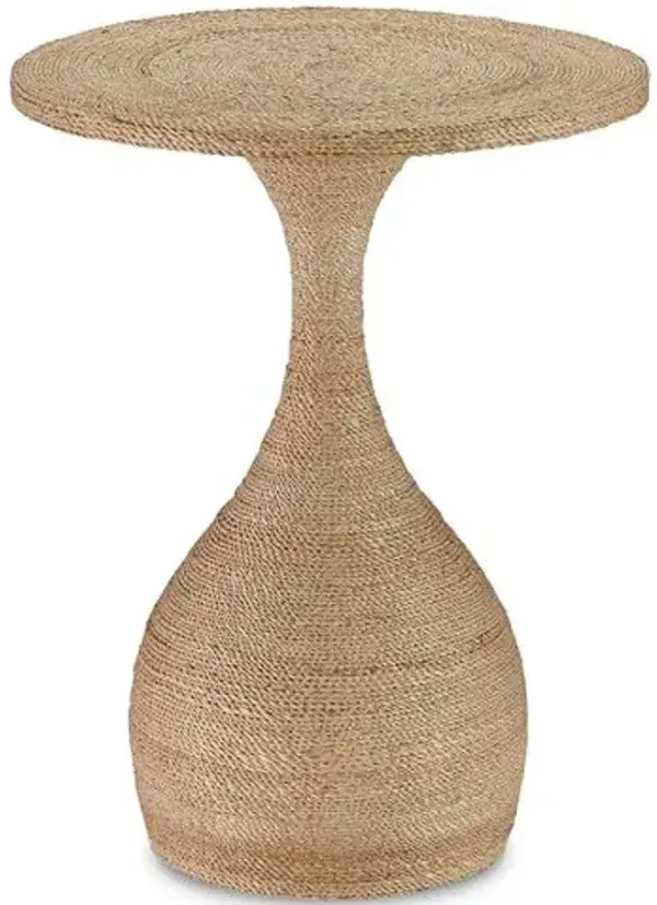 Simo Accent Table - Natural - Currey & Company - Beige - 26H x 20.5W x 20.5D in