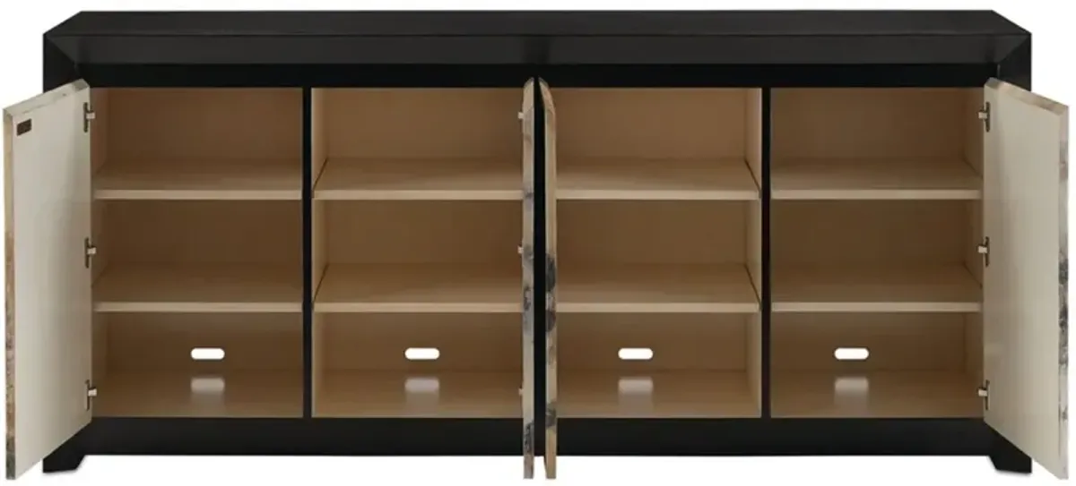 Karlson Credenza, Stained Vellum/Caviar Black