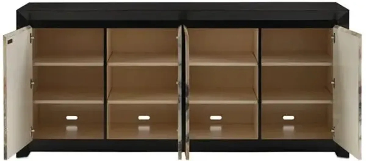 Karlson Credenza - Stained Vellum/Caviar Black - Currey & Company