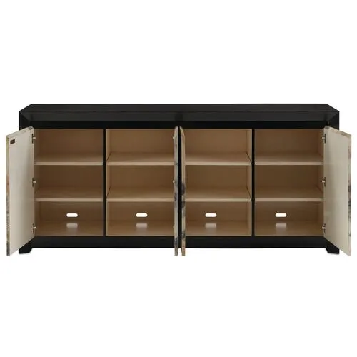 Karlson Credenza - Stained Vellum/Caviar Black - Currey & Company