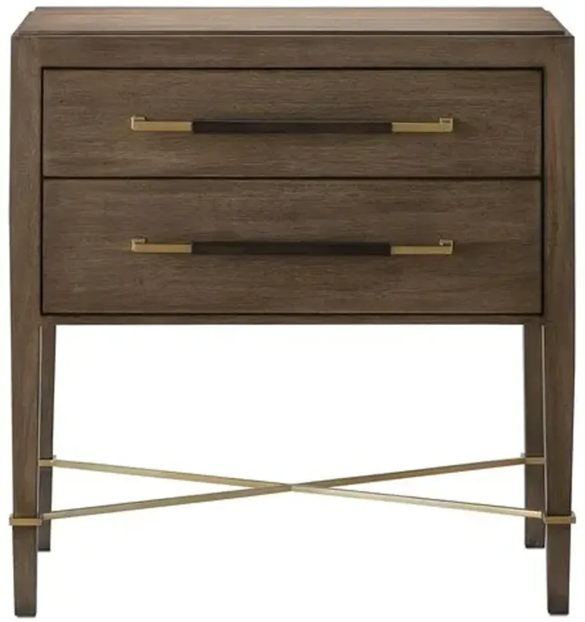 Verona Nightstand - Chanterelle/Brass - Currey & Company