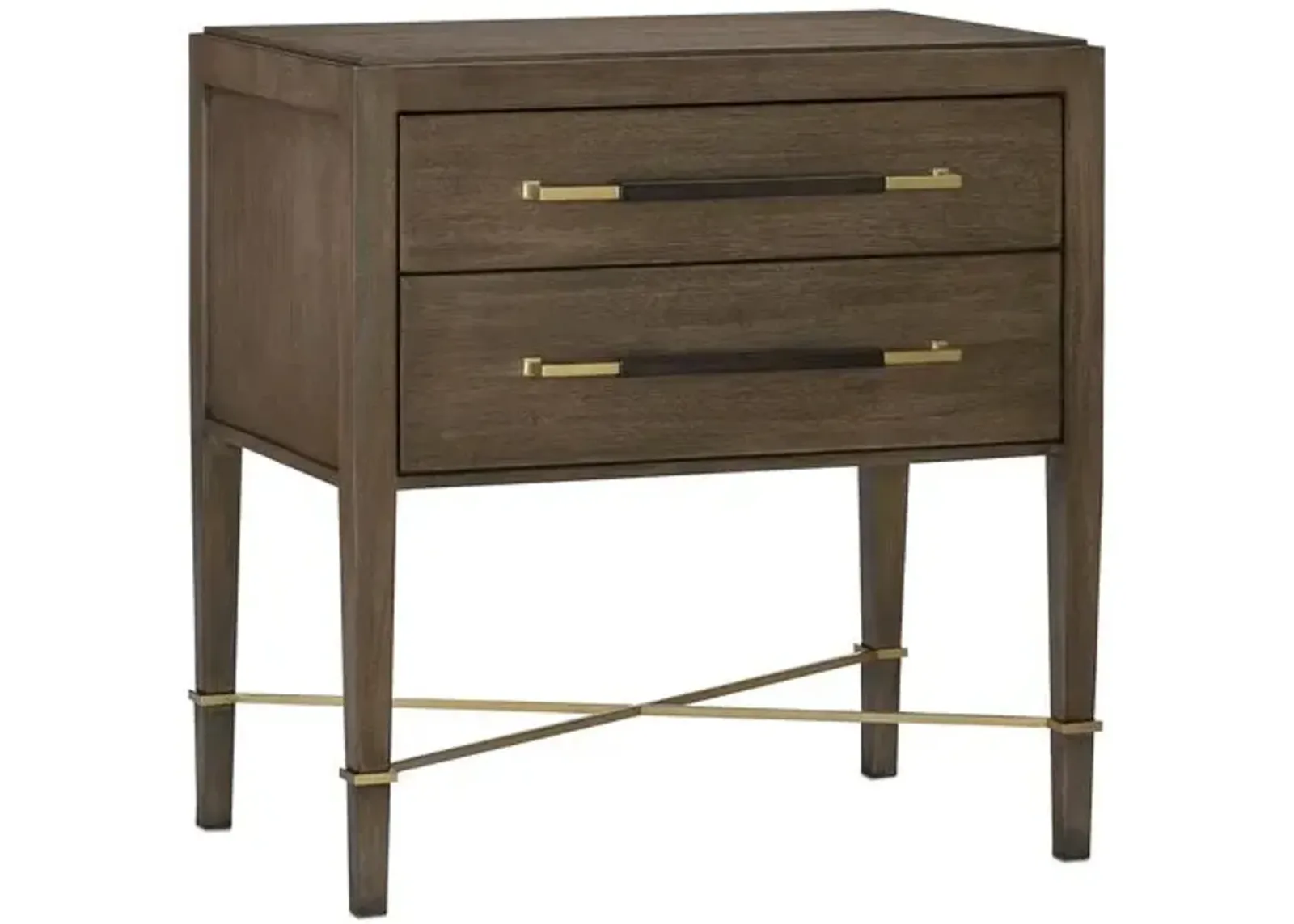 Verona Nightstand - Chanterelle/Brass - Currey & Company