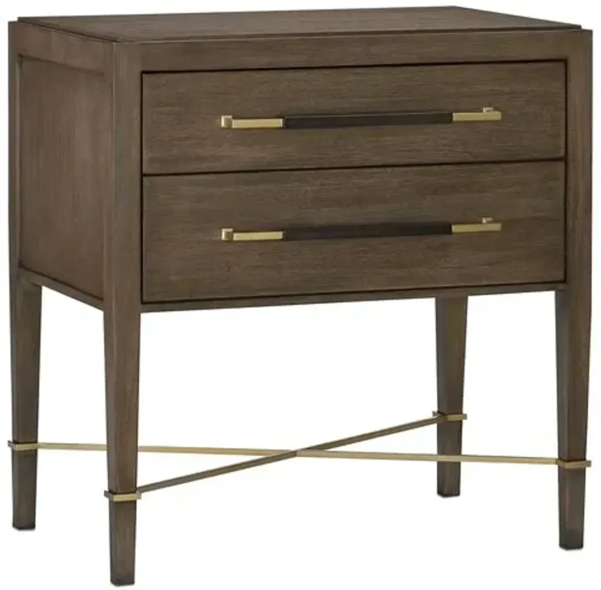 Verona Nightstand - Chanterelle/Brass - Currey & Company