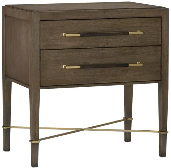 Verona Nightstand, Chanterelle/Brass