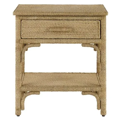 Olisa Rope Nightstand - Natural/Washed Wood - Currey & Company