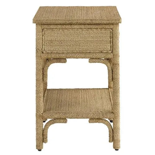 Olisa Rope Nightstand - Natural/Washed Wood - Currey & Company