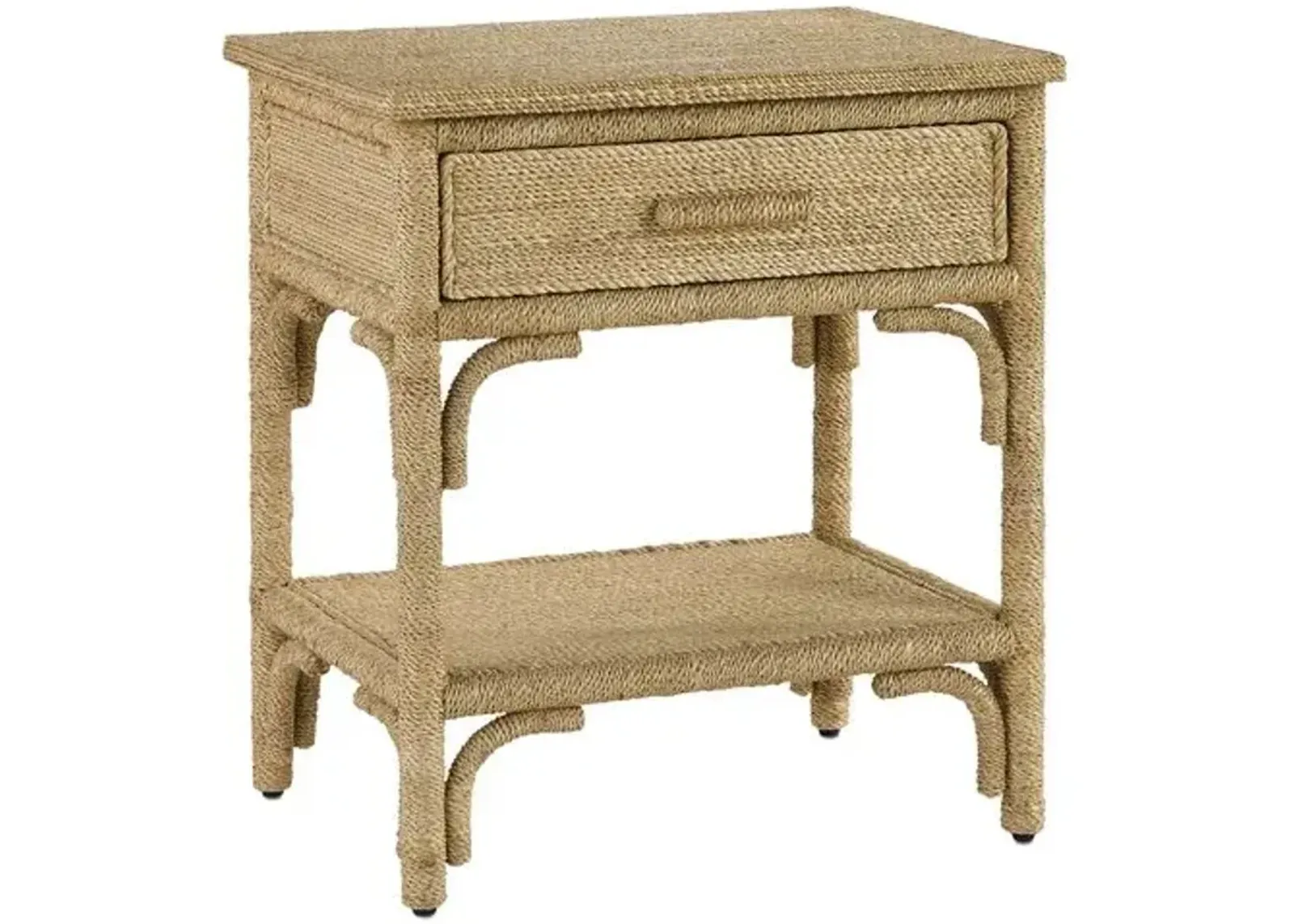 Olisa Rope Nightstand - Natural/Washed Wood - Currey & Company