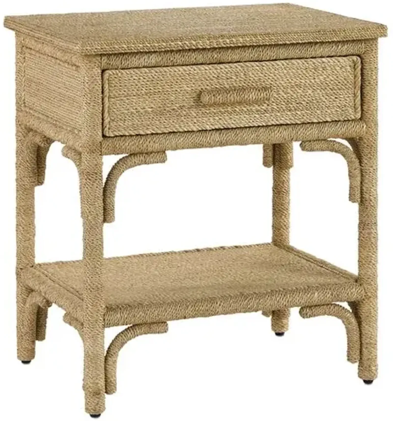 Olisa Rope Nightstand - Natural/Washed Wood - Currey & Company