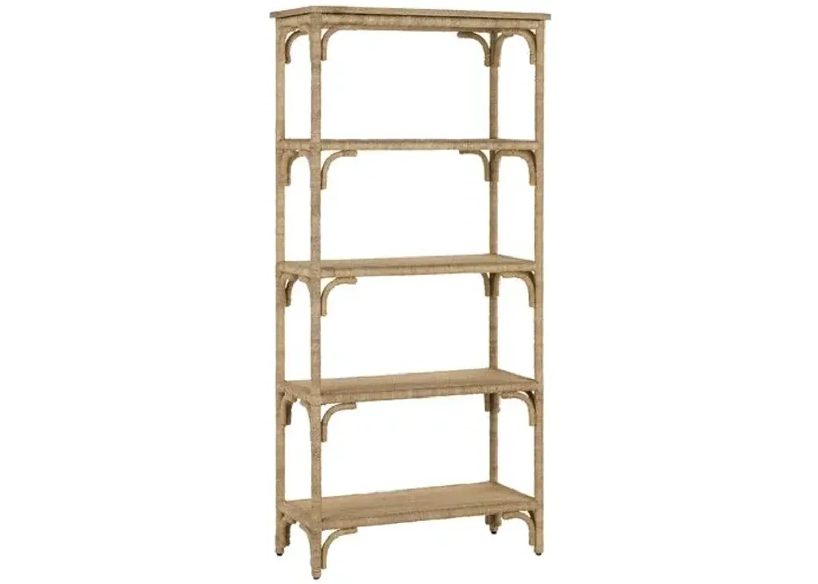 Olisa Rope Etagere - Natural/Washed Wood - Currey & Company - Brown