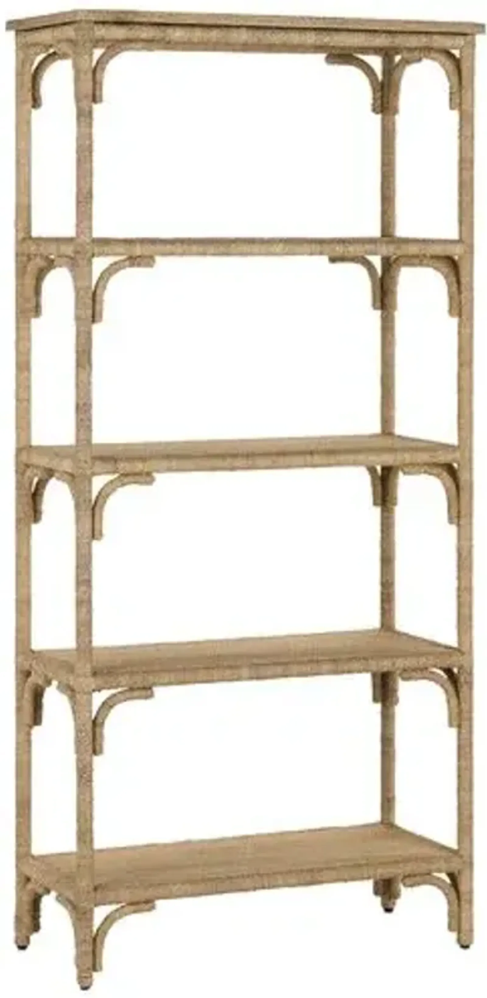 Olisa Rope Etagere - Natural/Washed Wood - Currey & Company - Brown