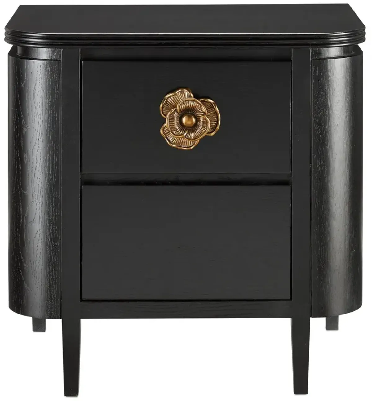 Briallen Nightstand, Caviar Black/Antique Brass
