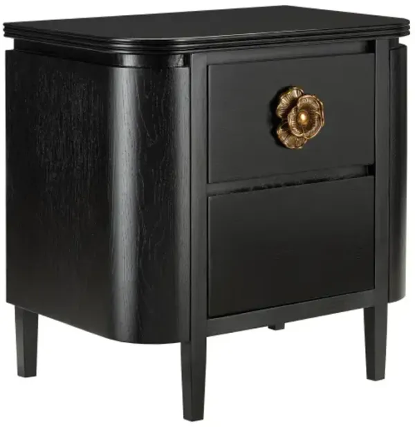 Briallen Nightstand, Caviar Black/Antique Brass