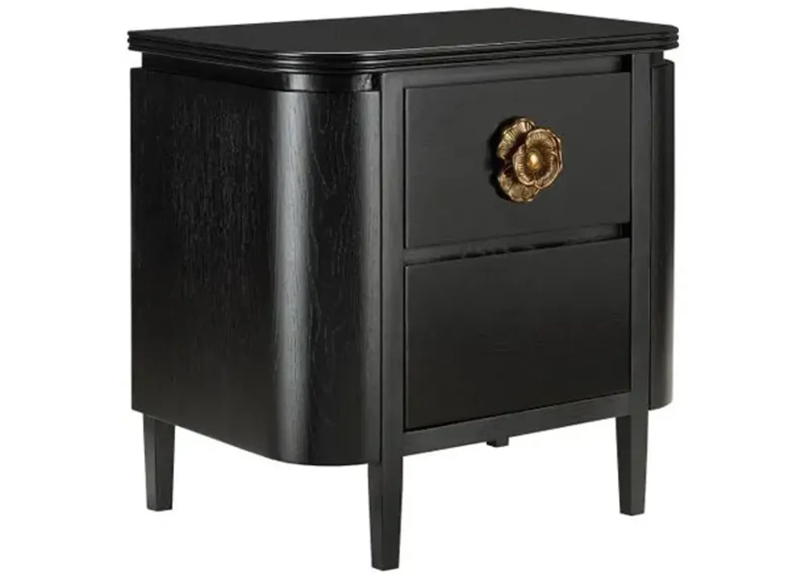 Briallen Nightstand - Caviar Black/Antique Brass - Currey & Company