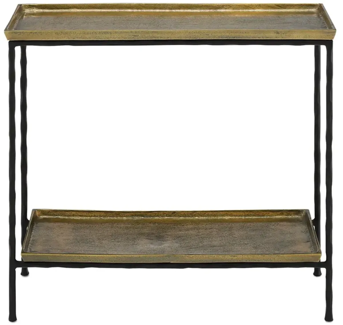 Boyles Side Table, Antique Brass/Black